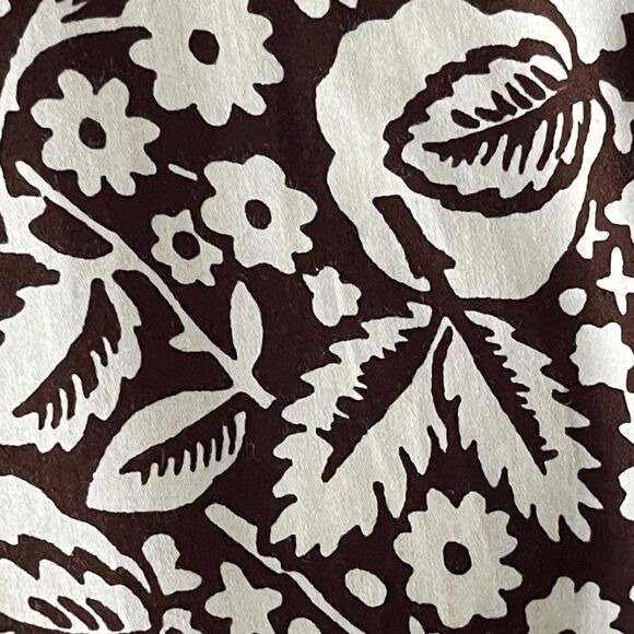 Ralph Lauren Brown / White Floral Women's Button up Blouse SZ L - Picture 4 of 10